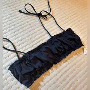 NWT Tie Strap Black Bikini Top S